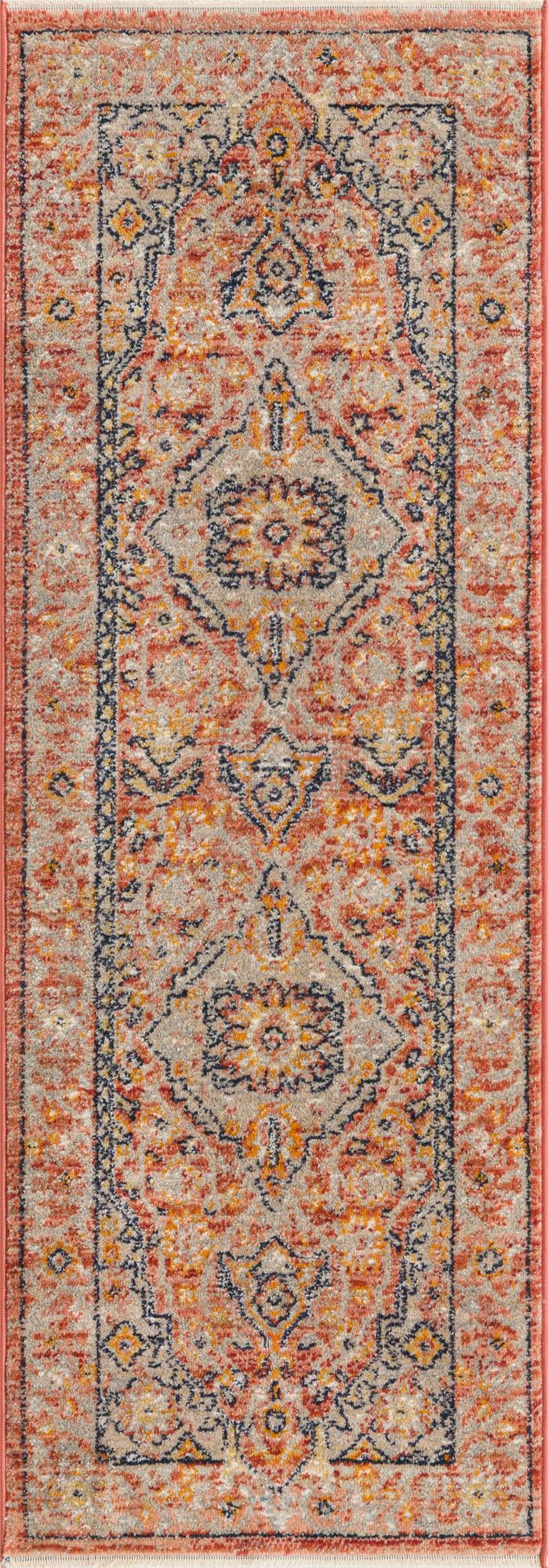 Seville Stripes Collection Area Rug - Cadiz (Brick Red) Runner Brick Red  lifestyle 6