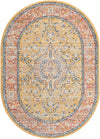 Seville Stripes Collection Area Rug - Cadiz (Yellow) Oval Yellow  lifestyle 4