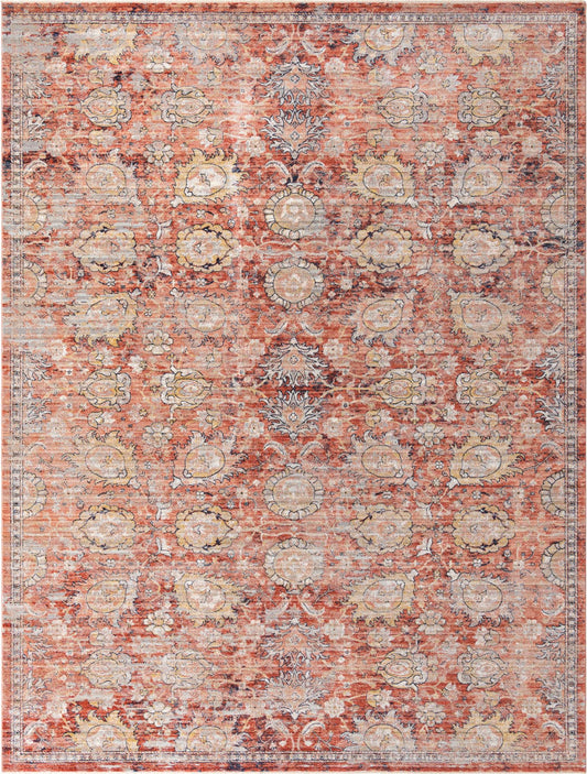 Seville Stripes Collection Area Rug -  Cordoba (Brick Red) Rectangle Brick Red Main