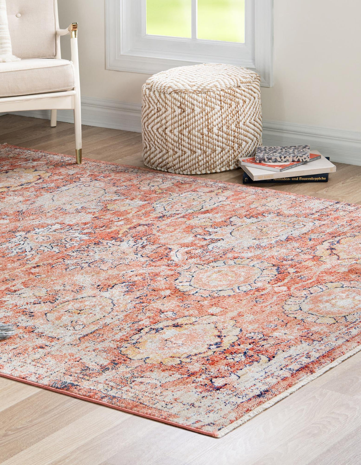 Seville Stripes Collection Area Rug -  Cordoba (Brick Red) Rectangle Brick Red  lifestyle 3