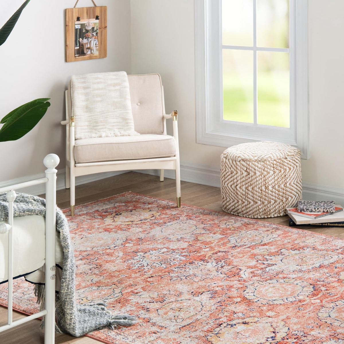 Seville Stripes Collection Area Rug -  Cordoba (Brick Red) Rectangle Brick Red  lifestyle 5