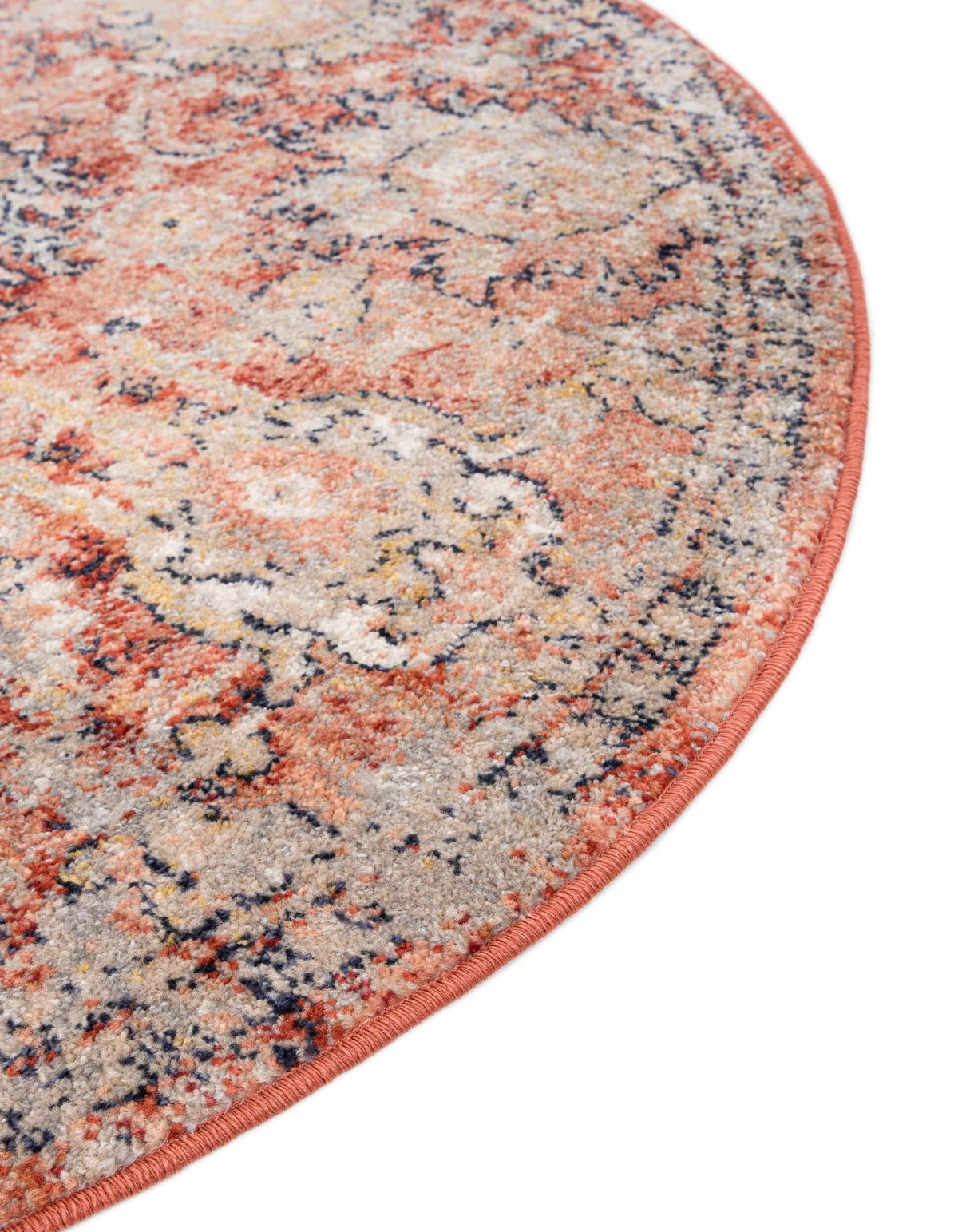 Seville Stripes Collection Area Rug -  Cordoba (Brick Red) Round Brick Red  lifestyle 24
