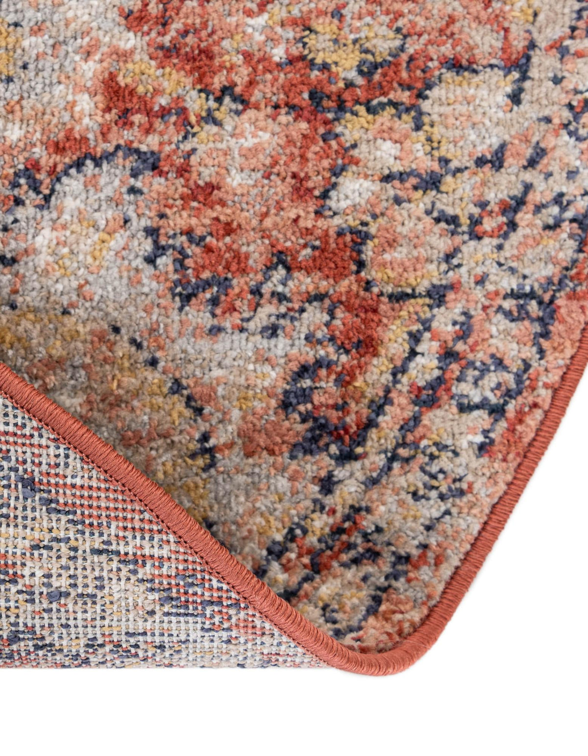 Seville Stripes Collection Area Rug -  Cordoba (Brick Red) Round Brick Red  lifestyle 27