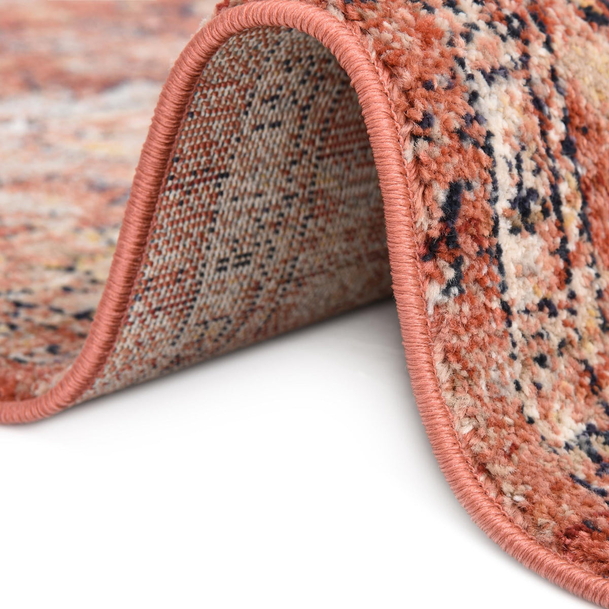 Seville Stripes Collection Area Rug -  Cordoba (Brick Red) Round Brick Red  lifestyle 38