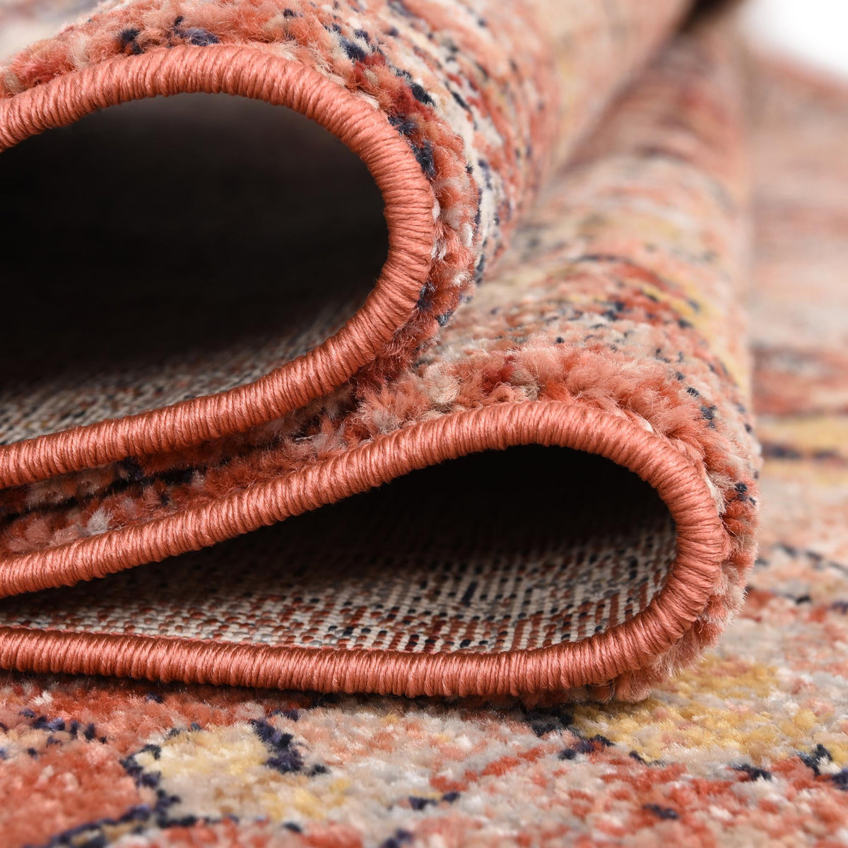 Seville Stripes Collection Area Rug -  Cordoba (Brick Red) Round Brick Red  lifestyle 53