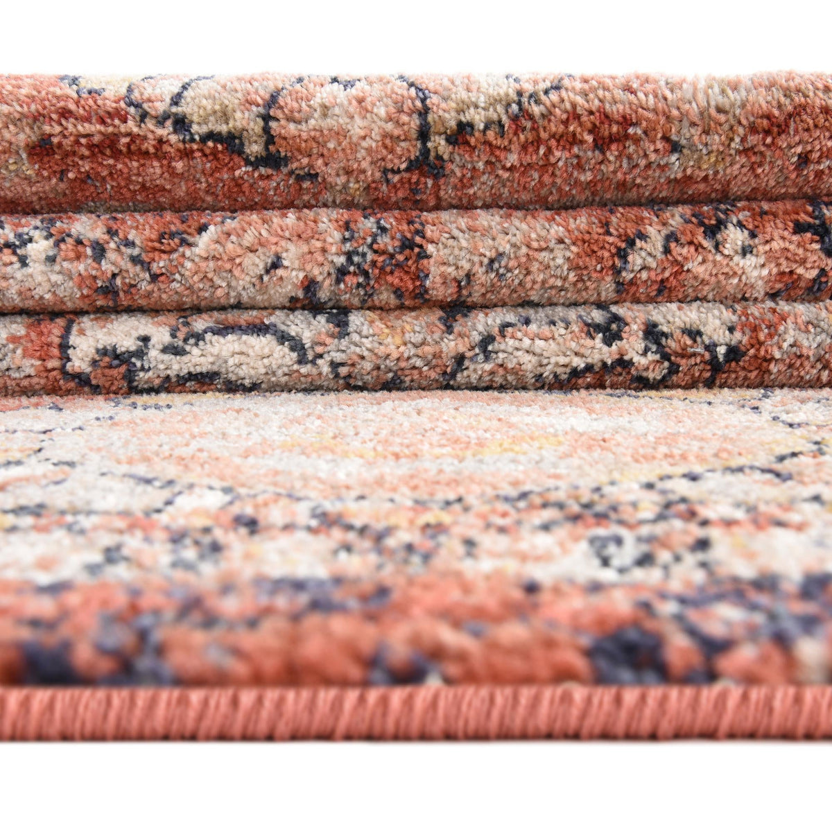 Seville Stripes Collection Area Rug -  Cordoba (Brick Red) Round Brick Red  lifestyle 58