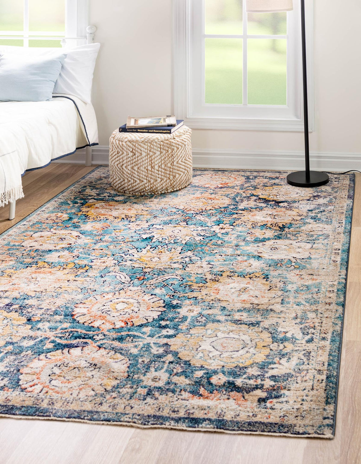 Seville Stripes Collection Area Rug -  Cordoba (Blue) Rectangle Blue  lifestyle 2