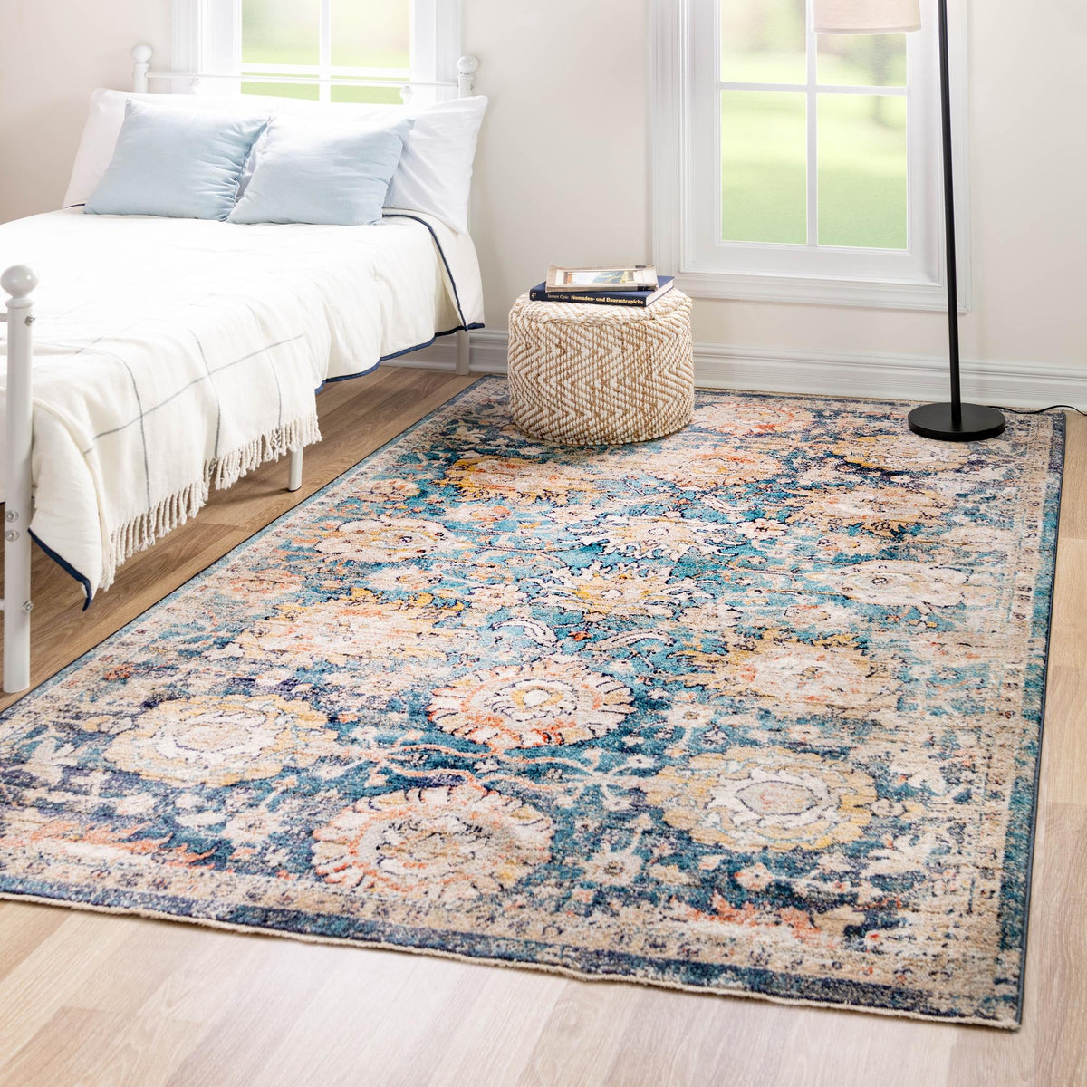Seville Stripes Collection Area Rug -  Cordoba (Blue) Rectangle Blue  lifestyle 4