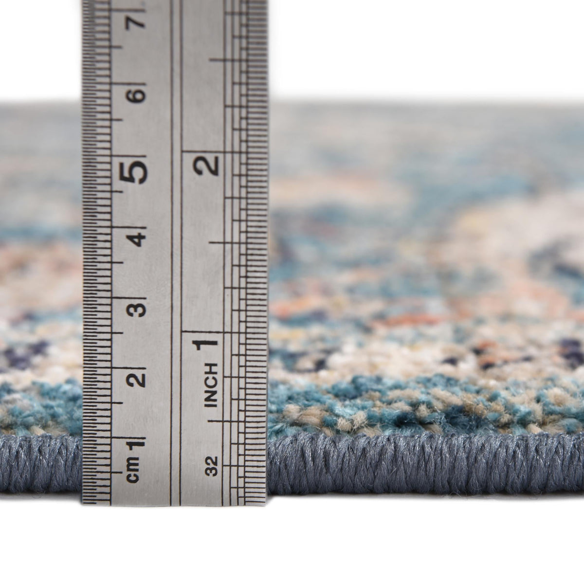 Seville Stripes Collection Area Rug -  Cordoba (Blue) Round Blue  lifestyle 17
