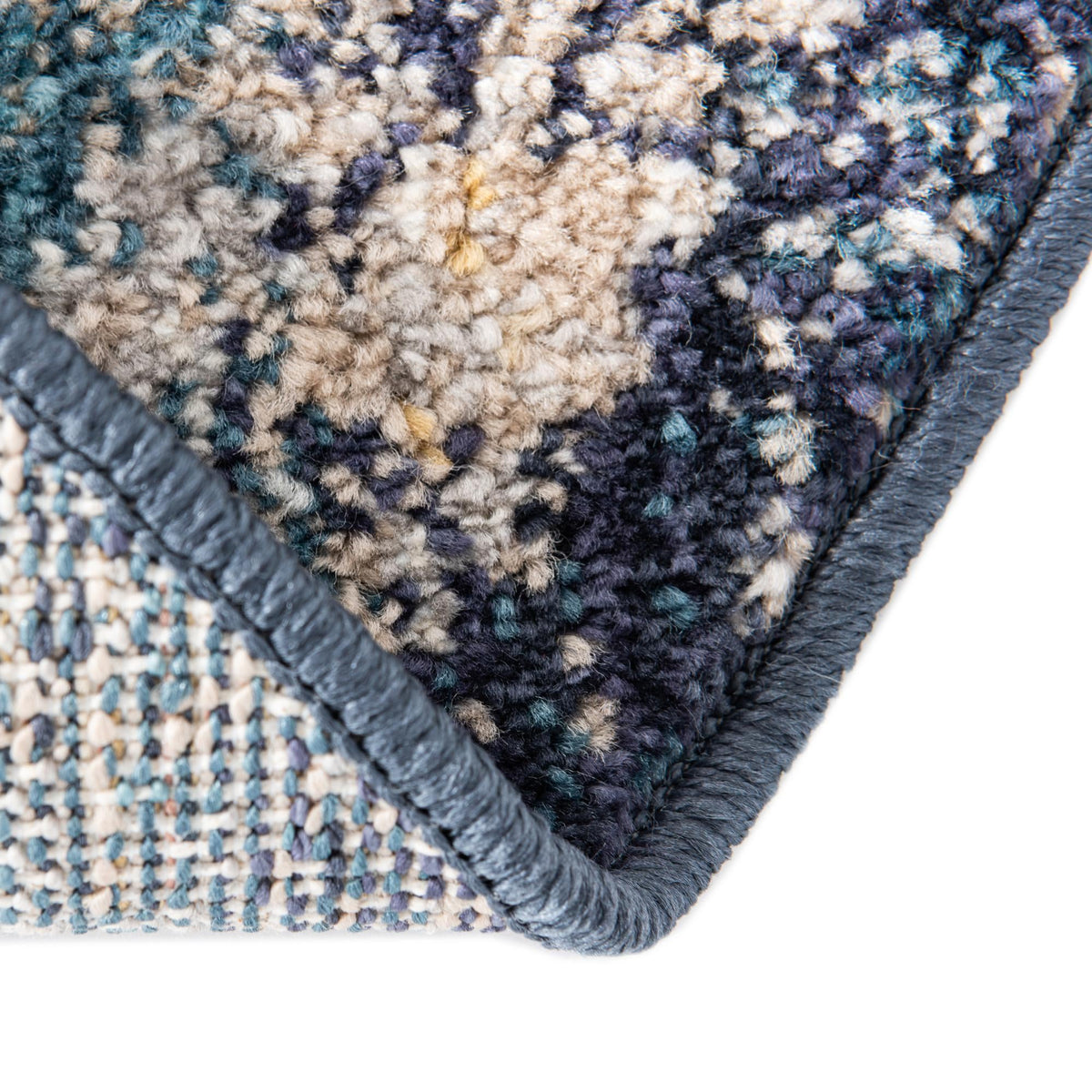 Seville Stripes Collection Area Rug -  Cordoba (Blue) Round Blue  lifestyle 37