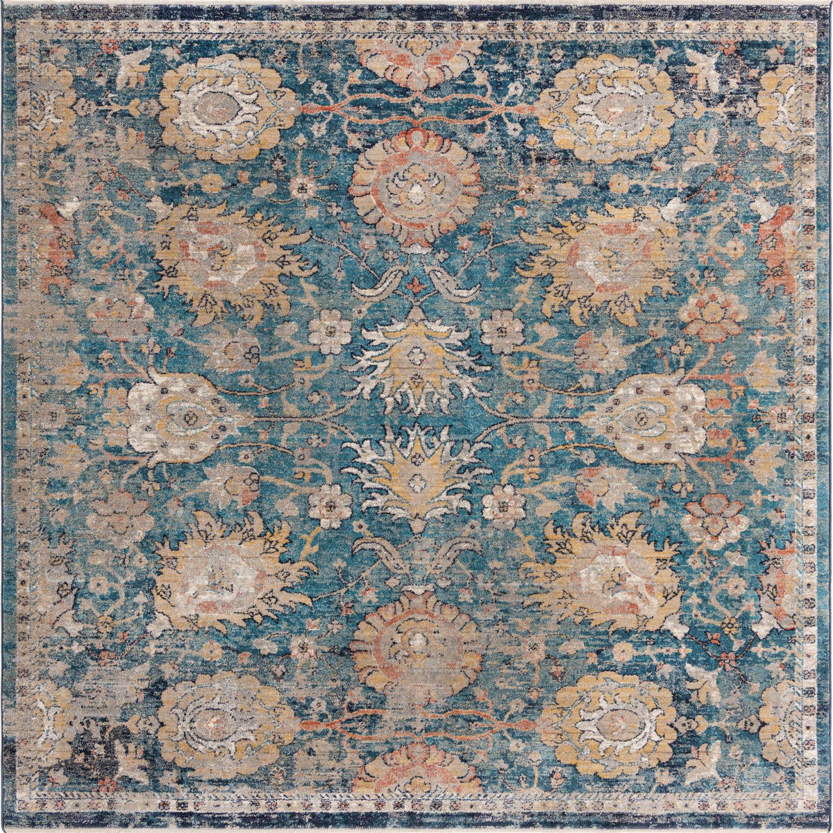 Seville Stripes Collection Area Rug -  Cordoba (Blue) Square Blue  lifestyle 3