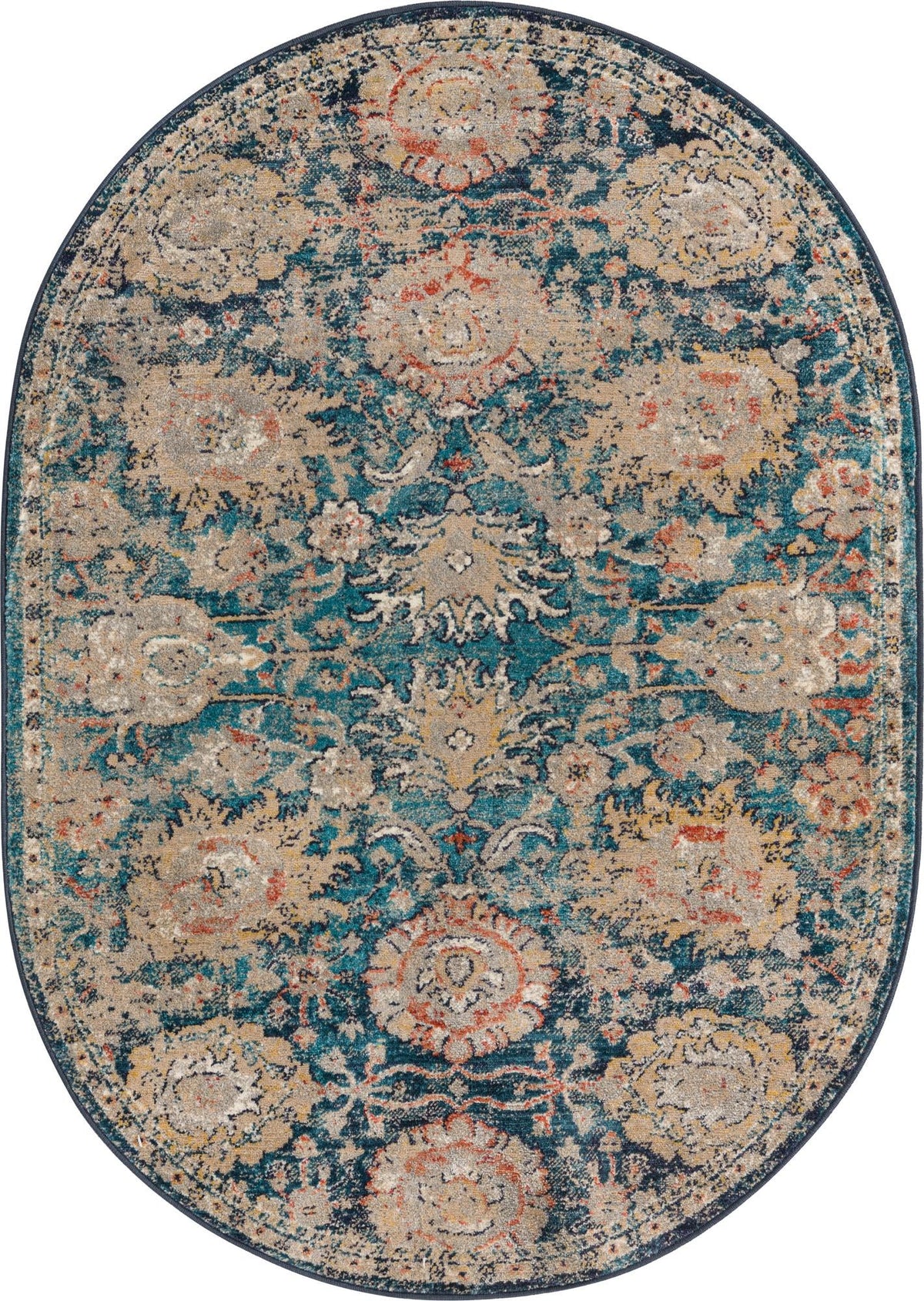 Seville Stripes Collection Area Rug -  Cordoba (Blue) Oval Blue  lifestyle 4