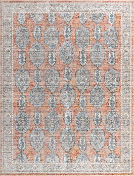 Seville Stripes Collection Area Rug -  Granada (Brick Red) Rectangle Brick Red Main