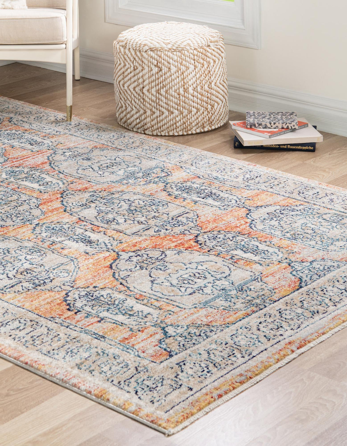 Seville Stripes Collection Area Rug -  Granada (Brick Red) Rectangle Brick Red  lifestyle 3