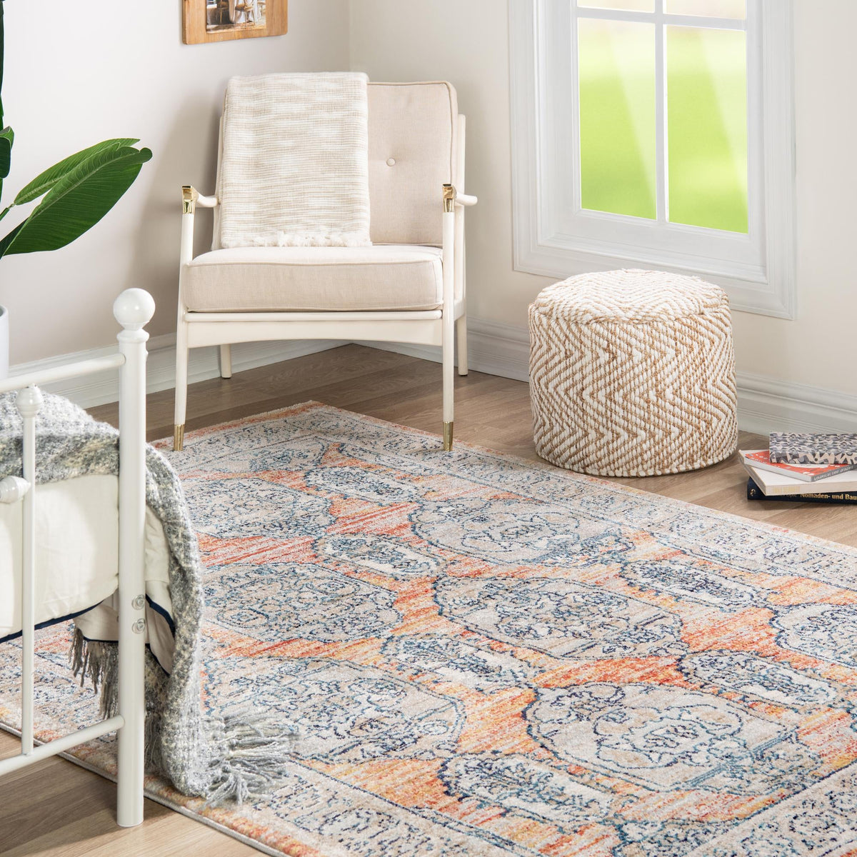 Seville Stripes Collection Area Rug -  Granada (Brick Red) Rectangle Brick Red  lifestyle 5