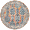 Seville Stripes Collection Area Rug -  Granada (Brick Red) Round Brick Red  lifestyle 2