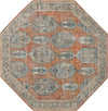 Seville Stripes Collection Area Rug -  Granada (Brick Red) Octagon Brick Red  lifestyle 5