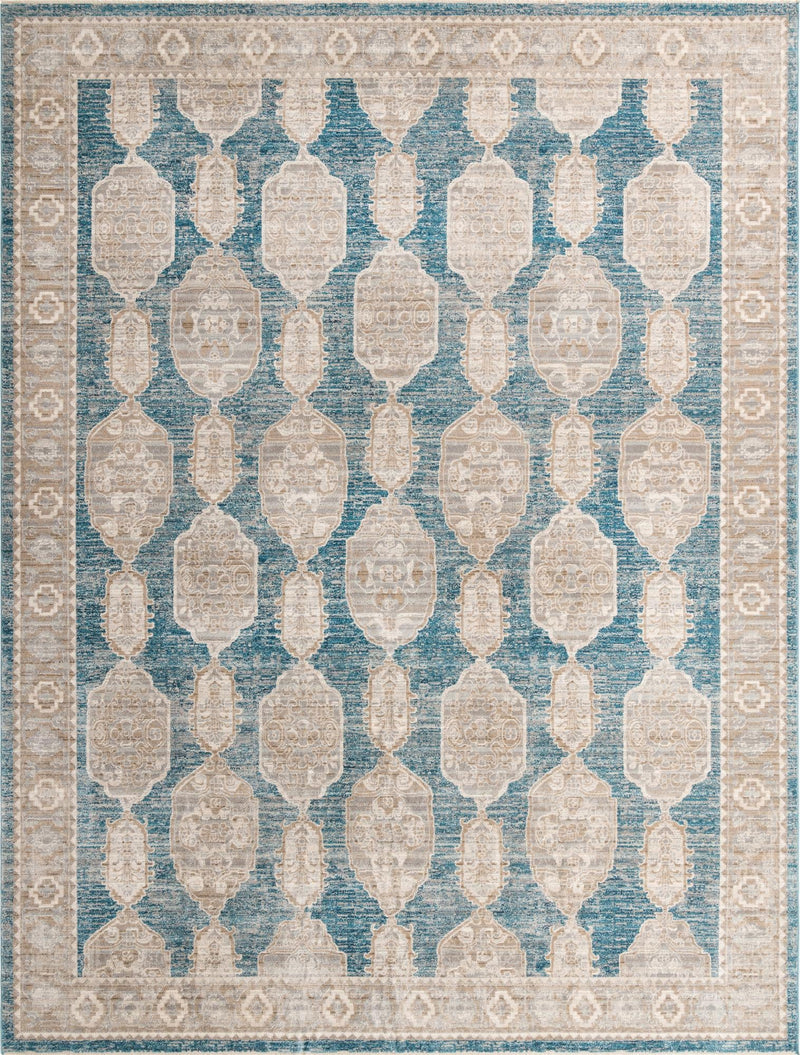 Seville Stripes Collection Area Rug -  Granada (Blue) Rectangle Blue Main