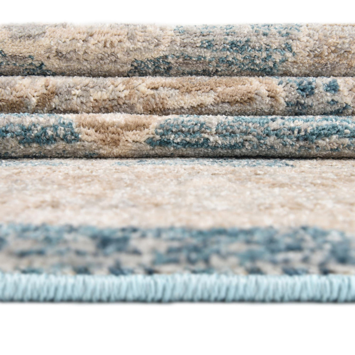 Seville Stripes Collection Area Rug -  Granada (Blue) Octagon Blue  lifestyle 61
