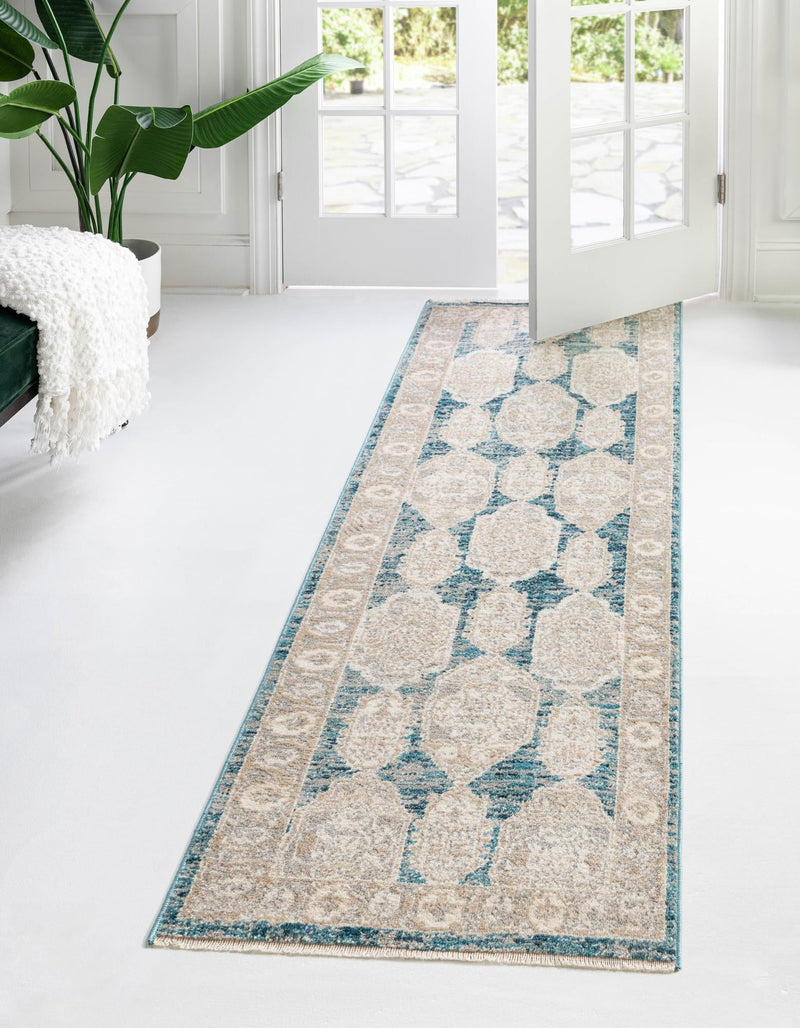 Seville Stripes Collection Area Rug -  Granada (Blue) Runner Blue  lifestyle 11