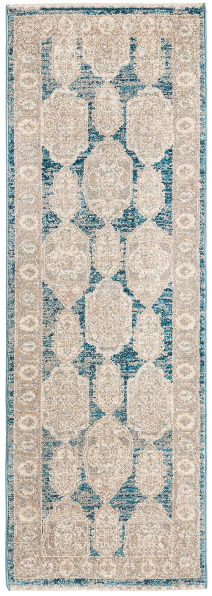 Seville Stripes Collection Area Rug -  Granada (Blue) Runner Blue  lifestyle 6