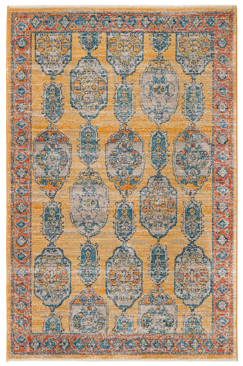 Seville Stripes Collection Area Rug -  Granada (Yellow) Rectangle Yellow  lifestyle 2