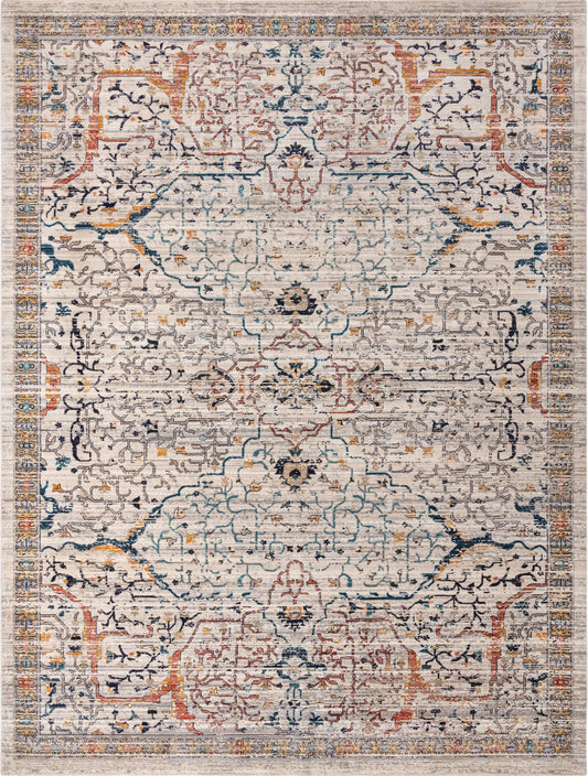 Seville Stripes Collection Area Rug -  Malaga (Ivory) Rectangle Ivory Main