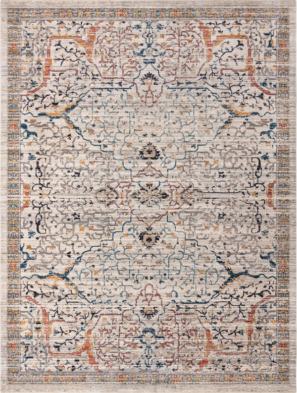 Seville Stripes Collection Area Rug -  Malaga (Ivory) Rectangle Ivory Main
