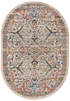 Seville Stripes Collection Area Rug -  Malaga (Ivory) Oval Ivory  lifestyle 4