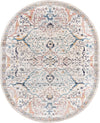 Seville Stripes Collection Area Rug -  Malaga (Ivory) Oval Ivory  lifestyle 40
