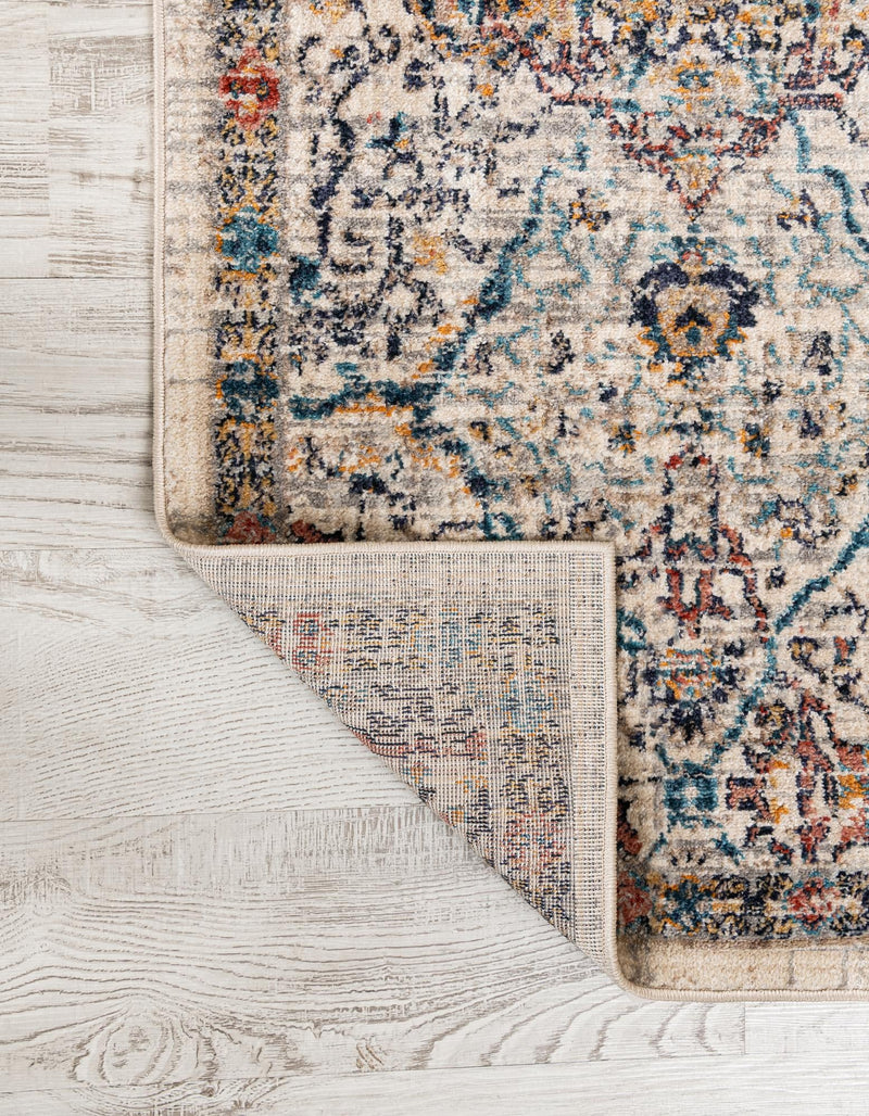 Seville Stripes Collection Area Rug -  Malaga (Ivory) Octagon Ivory  lifestyle 21