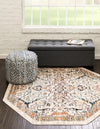 Seville Stripes Collection Area Rug -  Malaga (Ivory) Octagon Ivory  lifestyle 10