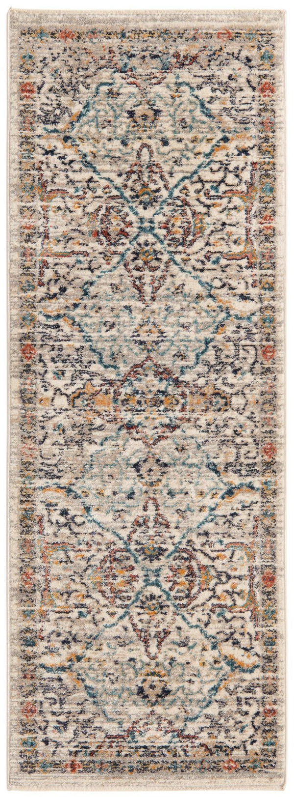 Seville Stripes Collection Area Rug -  Malaga (Ivory) Runner Ivory  lifestyle 6