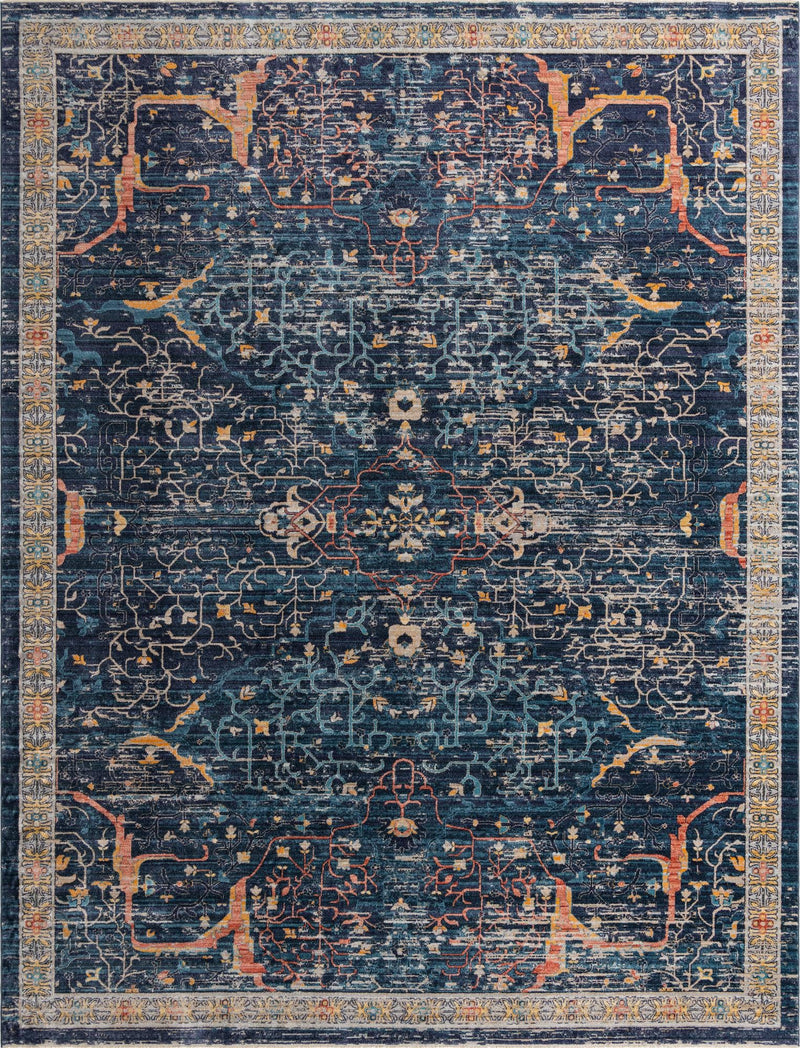Seville Stripes Collection Area Rug -  Malaga (Navy Blue) Rectangle Navy Blue Main
