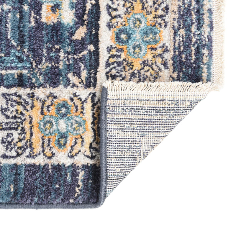 Seville Stripes Collection Area Rug -  Malaga (Navy Blue) Square Navy Blue  lifestyle 39