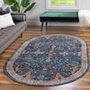 Seville Stripes Collection Area Rug -  Malaga (Navy Blue) Oval Navy Blue  lifestyle 68