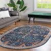 Seville Stripes Collection Area Rug -  Malaga (Navy Blue) Oval Navy Blue  lifestyle 73