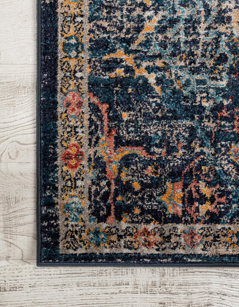 Seville Stripes Collection Area Rug -  Malaga (Navy Blue) Octagon Navy Blue  lifestyle 19