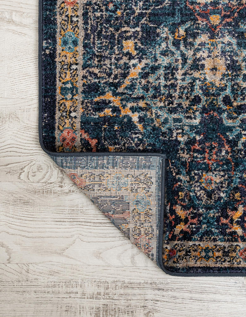 Seville Stripes Collection Area Rug -  Malaga (Navy Blue) Octagon Navy Blue  lifestyle 20