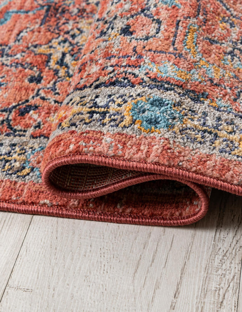 Seville Stripes Collection Area Rug -  Malaga (Brick Red) Octagon Brick Red  lifestyle 18