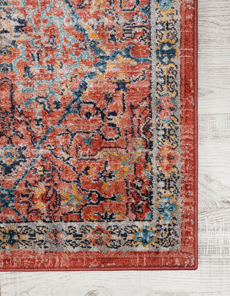 Seville Stripes Collection Area Rug -  Malaga (Brick Red) Octagon Brick Red  lifestyle 20
