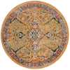 Seville Stripes Collection Area Rug -  Malaga (Yellow) Round Yellow  lifestyle 2