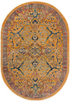 Seville Stripes Collection Area Rug -  Malaga (Yellow) Oval Yellow  lifestyle 4