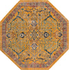 Seville Stripes Collection Area Rug -  Malaga (Yellow) Octagon Yellow  lifestyle 5
