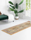 Seville Stripes Collection Area Rug -  Malaga (Yellow) Runner Yellow  lifestyle 16