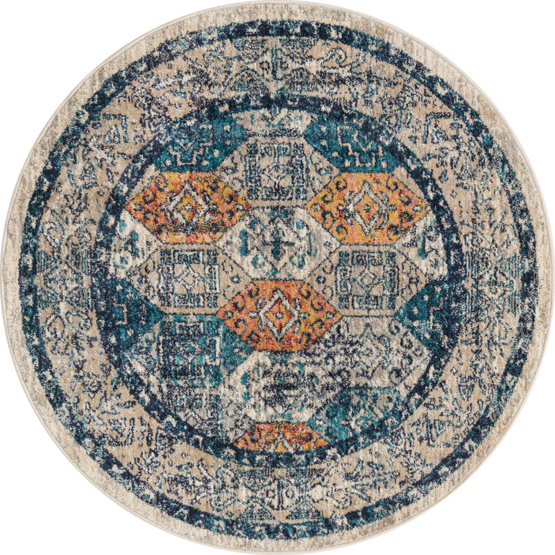 Seville Stripes Collection Area Rug -  Almeria Round Multi  lifestyle 2