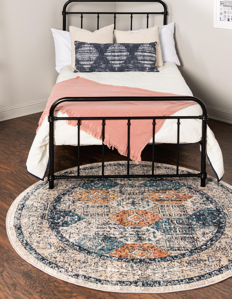 Seville Stripes Collection Area Rug -  Almeria Round Multi  lifestyle 7