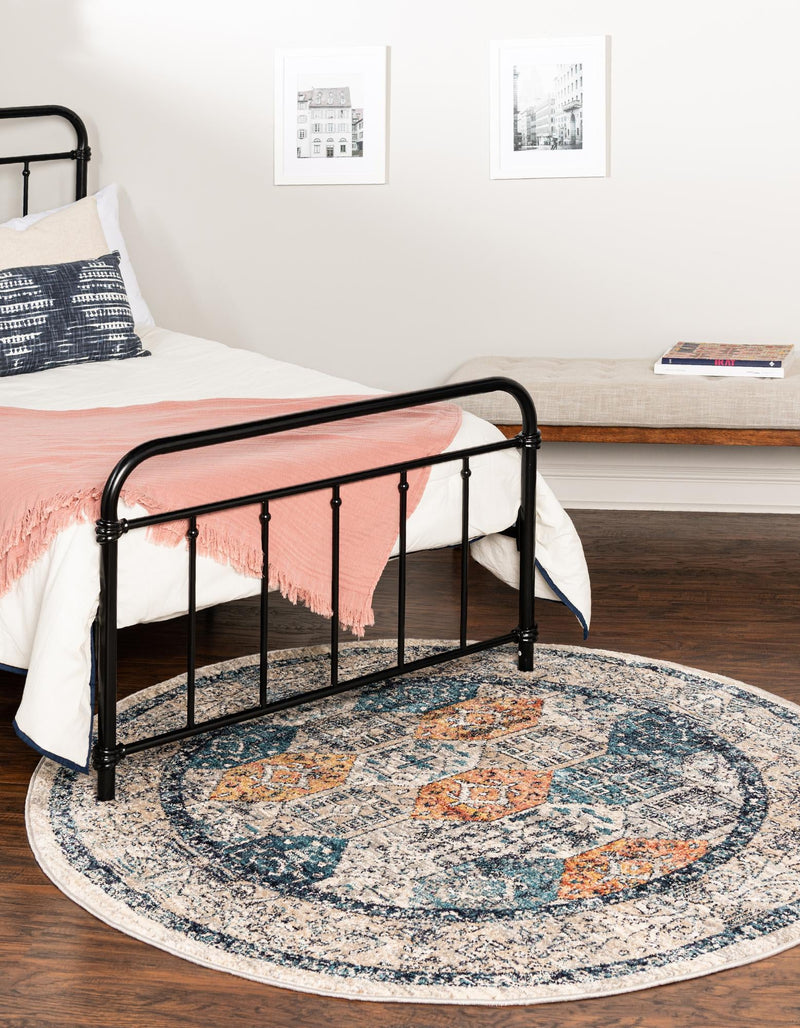 Seville Stripes Collection Area Rug -  Almeria Round Multi  lifestyle 11