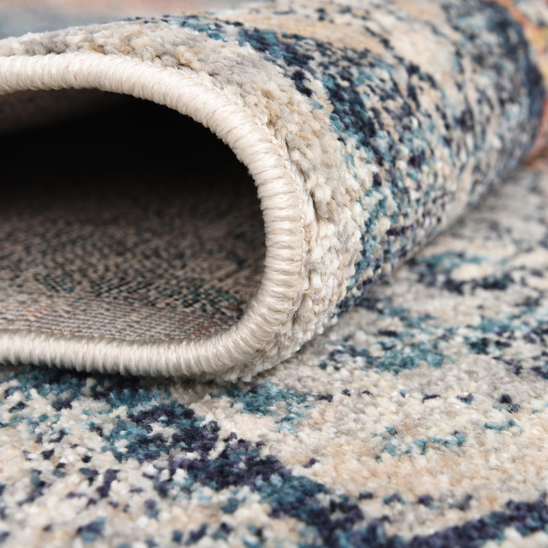 Seville Stripes Collection Area Rug -  Almeria Round Multi  lifestyle 21