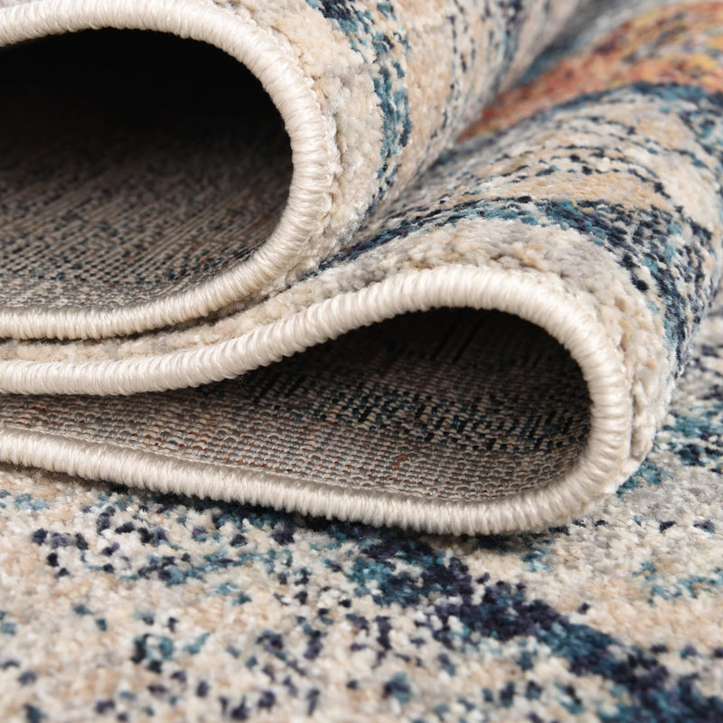 Seville Stripes Collection Area Rug -  Almeria Round Multi  lifestyle 54